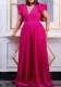 Women Sexy Short Sleeve Pleated Wide Leg Jumpsuit with Belt