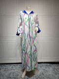 Women Twist long Sleeve Print Robe
