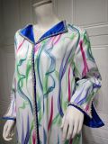 Women Twist long Sleeve Print Robe