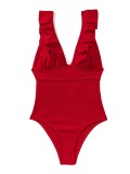 one-piece swimsuit Low Back flying edge cover belly swimsuit