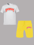 Plus Size summer backwoods print t-shirt set Casual sleeve shorts two-piece set