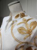 Arabian dubai embroidery mesh dress muslim party dinner fashion evening dress