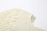 Summer women's fashion irregular hollow fringed pullover knitting blouse loose top