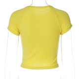 Spring Summer Style Women's Street Trendy Round Neck Pullover Short Sleeve Letter Print T-Shirt