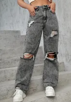 Fashion Jeans Women's Fashion Trends Ripped Denim Pants