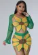 Ladies Fashion Beach Set Sexy Crocheted Sunflower Fashion Top And Skirt Two Piece Set