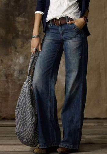 Винтажные модные повседневные прямые широкие джинсы женские женские джинсовые брюки