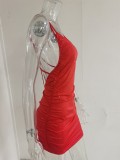 WomenSexy Sleeveless Solid Bodycon Dress