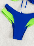 Women Sexy Color Block Camisole Swimwear Two Pieces