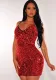 Sexy suspender sequined v-neck dress dress Bodycon Dress