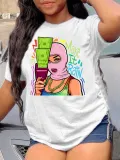 Spring women's student wear t-shirt short-sleeved letter pattern banknote printing t-shirt