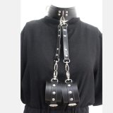 Punk pu Leather Metal Bondage Necklace Necklace Exaggerated Sexy Chain Necklace Body Chain