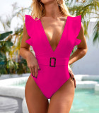 5-color one-piece ruffled swimsuit bikini