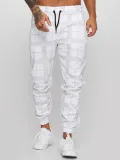 Square grid 3d digital printing Casual pants fitness Tight Pants