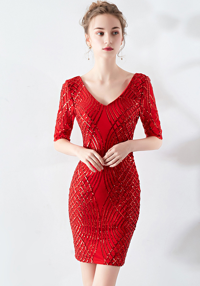 Wholesale Formal Party evening dress women's short black sequin dress party dress Global Lover