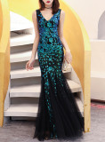 Evening dress female Formal Party Chic elegant annual meeting long fishtail sequin sexy dress