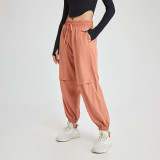 Drawstring High Waist Sports Trousers Women Loose Bound Casual Harem Pants Running Quick Dry Gym Yoga Pants