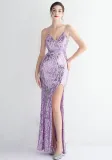 Long Sequins Plus Size Fat Size Beauty Formal Party Evening Dress