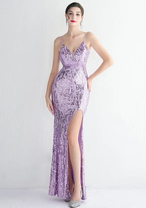 Long Sequins Plus Size Fat Size Beauty Formal Party Evening Dress