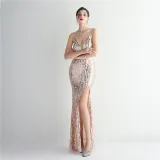 Long Sequins Plus Size Fat Size Beauty Formal Party Evening Dress