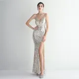 Long Sequins Plus Size Fat Size Beauty Formal Party Evening Dress
