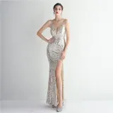 Long Sequins Plus Size Fat Size Beauty Formal Party Evening Dress