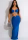 Women's Fashion Solid Color Lace-Up Sleeveless Straps Maxi Dress