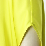 Women's Bat Sleeve V-Neck Fashion Irregular Loose Satin Dress