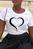 Fashion Print Short Sleeve Women's Round Neck Pullover T-Shirt