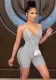 Women's Summer Fashion Casual Rib Strap Solid Color Jumpsuit