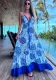 Women Printed V-Neck Strap Dress