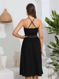 Women Cutout V-Neck Backless Strap Dress