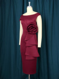 Creative Cut Patchwork Dresses Elegant U-Neck Sleeveless Dress