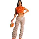 Mode Femme Tricot Crochet Sports de Plein Air Costumes Décontractés