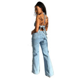 Women's Ripped Slim Fit Denim Pants Women's Pant Set
