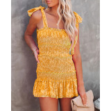 Summer Sexy Sling Wrap Dress Casual Ladies Ruffle Skirt