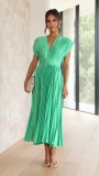 Abito senza maniche con cerniera allentata casual vestito pieghettato sexy primavera estate