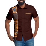 African print batik full cotton men's shirt