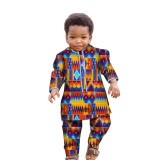 African Ankara Fashion Printed Boys Set Long Sleeve Shirt Pants African Kids Clothes