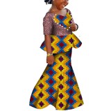 African girls printed high waist skirt suit cotton sequined children's dress skirt suit