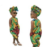 African printed batik full cotton children's clothing Jumpsuit
