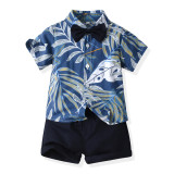 Summer short-sleeved floral shirt boys shorts Casual two-piece children's clothing multi-color beach clothing