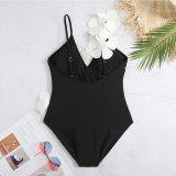 One-piece swimsuit female belly cover Slim Fit Low Back sexy chiffon beach skirt