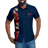 African print batik full cotton men's shirt