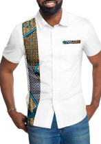 Camisa de hombre de algodón full batik con estampado africano