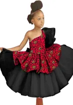 African printed batik full cotton children girls dress