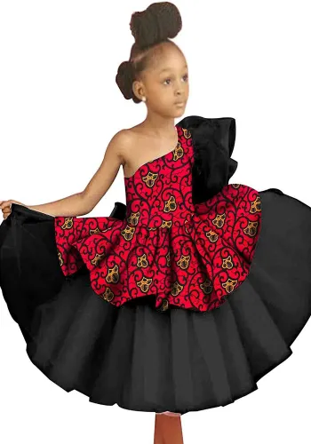 African printed batik full cotton children girls dress