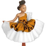 African printed batik full cotton children girls dress
