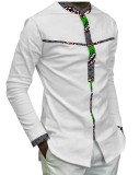 African full cotton batik printing men's casual top