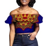 African ethnic fashion women's cotton batik printing top